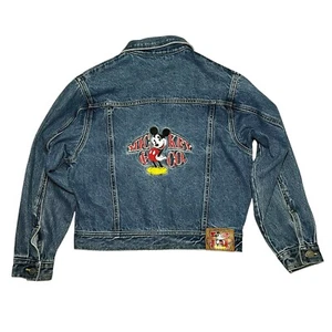 Disney Kids Jacket Size L 14/16 Vintage Embroidered Denim Jacket Cotton Jean Blu - Picture 1 of 13