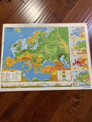 Vtg Mapping World History Europe ASIA NYSTROM Double Side # 2HG23 Laminate 17x22 - Image 1 of 4