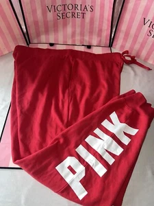 Victoria Secret PINK Relaxed Jogger Pant Sweatpants Big Logo XXL Red - Picture 1 of 2