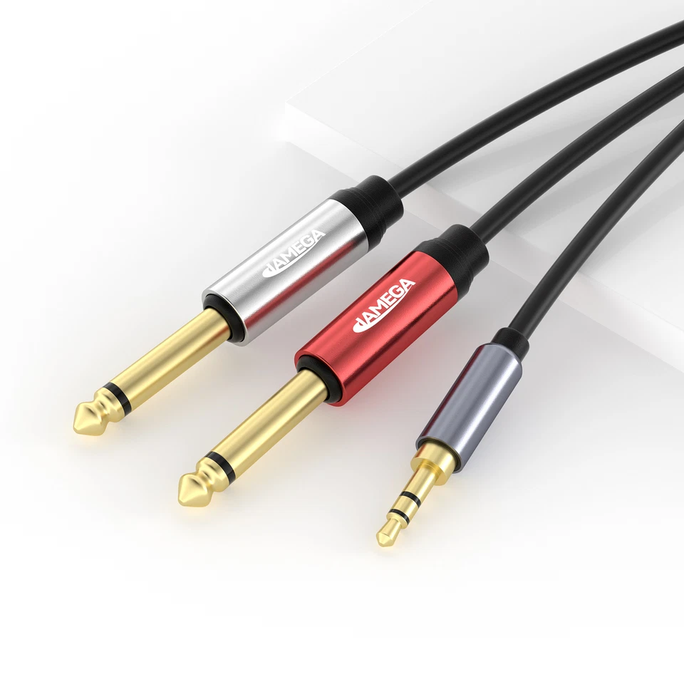 AUX Cable 3.5mm Jack to 2*6.3mm Jack - Jack Cable Audio Lead Audio Plug - Image 1 of 4
