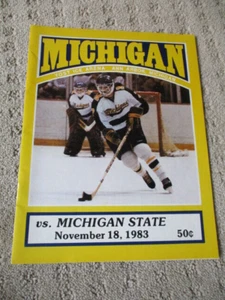 NCAA Michigan vs Michigan State Vintage Nov 18, 1983 Hockey Program - Picture 1 of 5