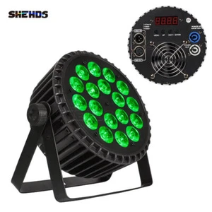 SHEHDS 18X18W Aluminum Alloy LED Flat Par RGBWAUV Stage Lights For Club DJ Party - Picture 1 of 16