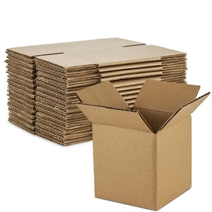 BRAND NEW 12 X SMALL CARDBOARD BOXES 17CM X 17CM X 15CM STRONG BOXES FLAT - Picture 1 of 2
