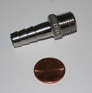 3/8 Tube Barb (Hose ID) x 1/4 MNPT 316ss Male Adapter Fitting SHF HB-06-04-MP - Picture 1 of 1