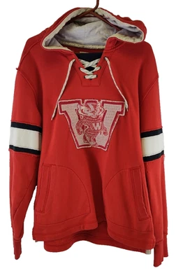 Wisconsin Badgers Bucky Adidas Estilo Hockey Envejecido Sudadera con Capucha Talla L Foto 1 de 4