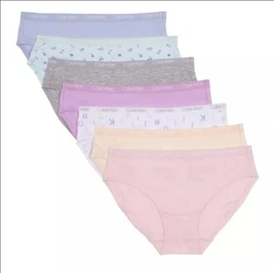 New Calvin Klein Girls’ Bikini Underwear Cotton Stretch Tag-Free, 7-pack - Picture 1 of 2