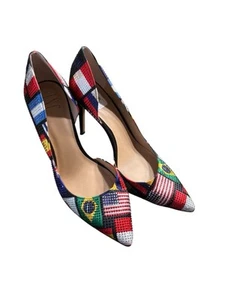 Inc Kenjay D’Orsay Stiletto Heels World Flag International Concepts Pumps Sz 9.5 - Picture 1 of 12