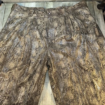 Pantalones Vintage Imitación Serpiente Cuero 48x30 Sueltos Pierna Ancha Retro Estilo Rock Y2K Foto 1 de 4
