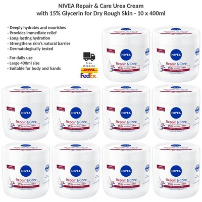 NIVEA Repair & Care Urea Cream with 15% Glycerin for Dry Rough Skin 10x400ml - image 1 of 4