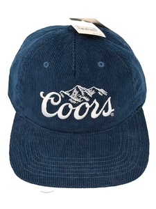 Coors Corduroy Snapback Truckers NWT Hat Banquet Collaboration Vintage Navy Blue - Picture 1 of 7