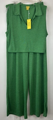 Loungewear Set Women 2X Tall Plus Pockets Soft 2pc New Stretch Wide Leg Cozy New - Image 1 of 4