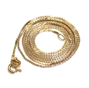 14k yellow gold S-Link serpentine chain link necklace 2.2g 20" 1.0mm estate - Picture 1 of 9