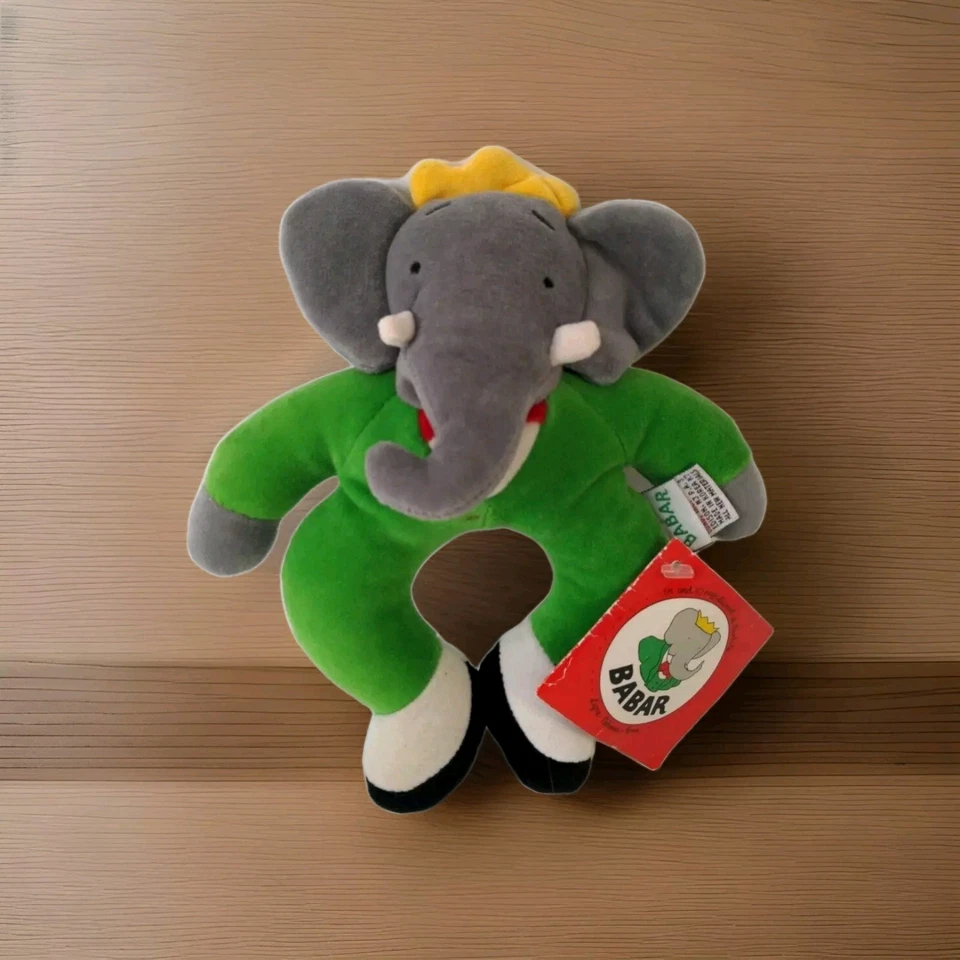 Raro Traje Verde Gund 9" De Colección y Corona Babar Sonajero #7766 1998 Nuevo Con Etiquetas Foto 1 de 4