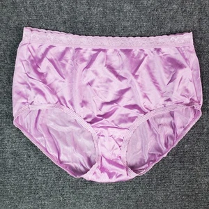 Bragas transparentes de colección brillantes sedosas de nailon refuerzo con encaje talla 7 Sissy sexy panty de abuela - Imagen 1 de 9