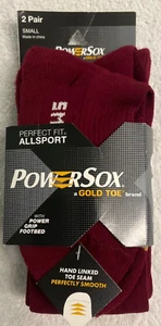 NWT POWERSOX - GOLD TOE ALL SPORT MAROON - 2 PAIR - Picture 1 of 4