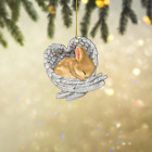 Rabbit Sleeping Angel Car Ornament, Rabbit Angel Wings Christmas Ornament Gift