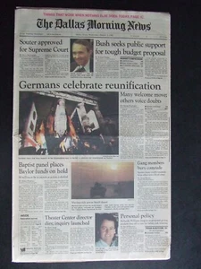 Die Dallas Morning News - Deutsche Wiedervereinigung feiern - 3. Oktober 1990 - Bild 1 von 2