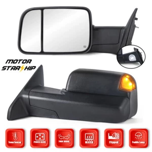 Power Heated Tow Mirrors w/ White Running Light for 2009-2018 Dodge Ram 1500 - Picture 1 of 15
