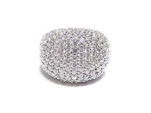Herren 0,925 Silber mit Rundschliff weiße Zirkonia Krappen Set Blase Ring 26,4 g - Bild 1 von 6