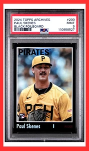 PAUL SKENES 2024 Topps Archives #200 Black Foilboard PSA 9 Mint Pittsburgh RC - Picture 1 of 5
