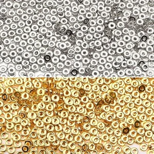 1500pcs 6mm Flat Round Spacer Beads Disc Loose Jewelry Making Beads Gold &Silver - Picture 1 of 7