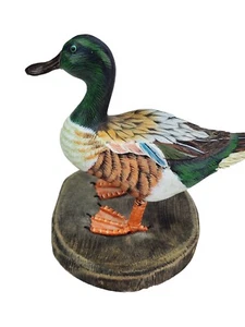 Estatuilla de pájaro vintage de pato de madera hecha a mano y pintada para el hogar - Imagen 1 de 5