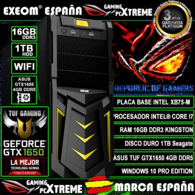 Ordenador Gaming Pc Intel Core i7 16GB 1TB  GTX1650 4GB  Gaming Sobremesa - Imagen 1 de 4