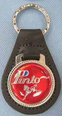 Red Ford PINTO Black Leather #3175 Key ring Key Fob 1976 1977 1978 1979 1980 - Image 1 of 3