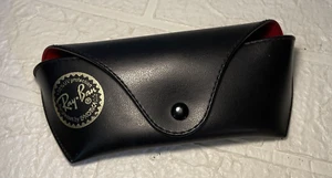 Estuche a Presión para Gafas de Sol Ray Ban Cuero Negro Grano con Forro de Terciopelo - Imagen 1 de 5