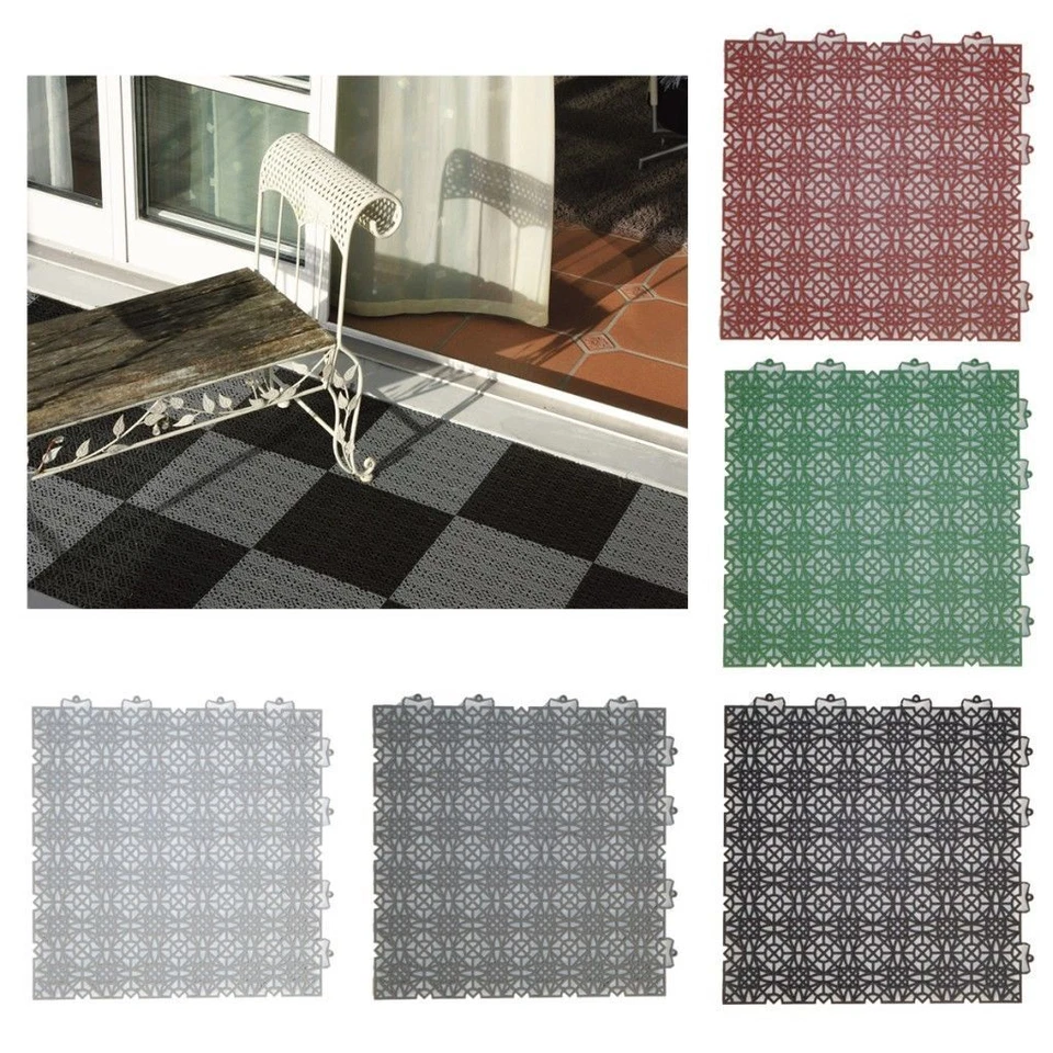 Fliesen Kunststoff Klickfliesen Camping Terrasse Balkon Steckfliesen Garten Bunt - Bild 1 von 1