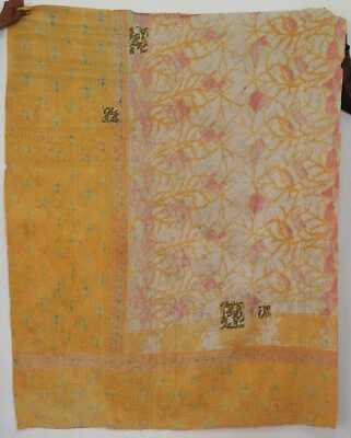 Green Color High Quality Handmade Indian Vintage Kantha Quilts Bedding Blankets - Image 1 of 3