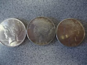 1922P-D-S $1 Peace Dollars in AU/BU condition 3 Coin Set at The Best Price - Picture 1 of 8
