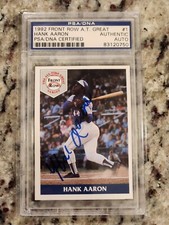 1992 Front Row All-Time Great #1 Hank Aaron Braves PSA DNA Authentic Auto