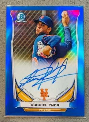 2014 Bowman Baseball #BCAP-GY Gabriel Ynoa /150 Blue Refractor Auto Autograph - Image 1 of 2