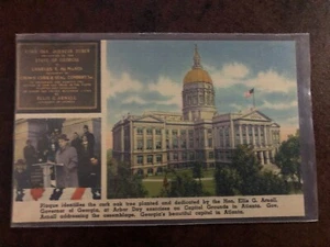ATLANTA GEORGIA GA STATE CAPITAL MULTI VIEW LINEN UNUSED POSTCARD - Picture 1 of 2