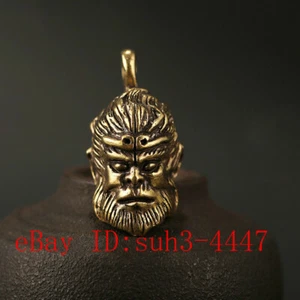 Chinese Handmade Copper Brass Monkey King Fengshui Statue Ornament - Picture 1 of 5