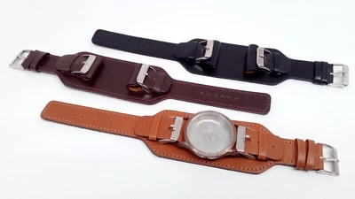 Bracelet montre en cuir -dispo. de 20mm à 30mm  - Photo 1/4