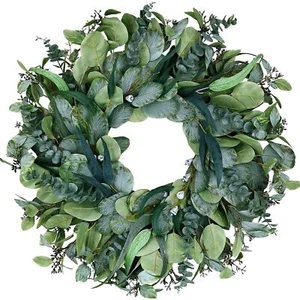26 Inch Artificial Eucalyptus Wreaths for Front Door for All Seasons,Spring S... - Picture 1 of 9