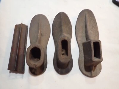 Lote de herramientas zapatero vintage de hierro fundido formas de zapatos y varilla de metal - 4 piezas Foto 1 de 4
