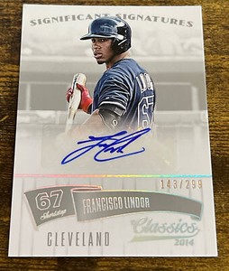 2014 Panini Signature Classics Cleveland FRANCISCO LINDOR AUTO #143/299!