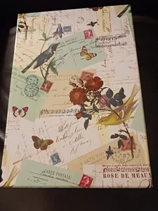 Memory/Storage Box, French Letters, Nature, Bird, Floral Pattern - Picture 1 of 11