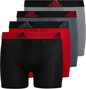 NWT adidas Boys' Athletic Fit Microfiber Boxer Brief 4-Pack Size M - Picture 1 of 8