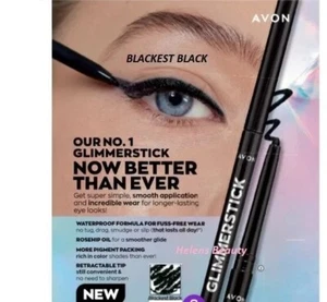 Avon True Colour Glimmerstick Eyeliner - Blackest Black - Picture 1 of 3