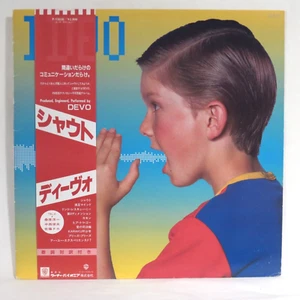 DEVO ‎– Shout   1984 1st Japan WL PROMO LP NM w/ OBI, insert  Mark Mothersbaugh - Picture 1 of 6