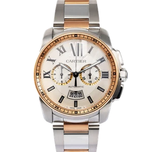 Cartier Calibre de Cartier Steel/Rose Gold 42mm Automatic White Dial W7100042 - Picture 1 of 5