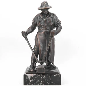 23 cm - Friedrich Reusch (1843-1906) Siegerländer Hüttenmann 'Frieder' Bronze - Bild 1 von 8