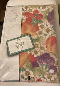 TERRISOL Vintage Spring Summer Tablecloth Fruit Design Cotton 60” x 104” Karsten - Picture 1 of 7