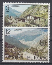 Briefmarken Europa Andorra (sp.. Post) CEPT ** 1977 Michel 107-108 Versand 0 EUR