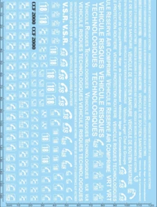 decalque decals decalcomanie divers inscription blanc pompiers 1/43 protection - Picture 1 of 1