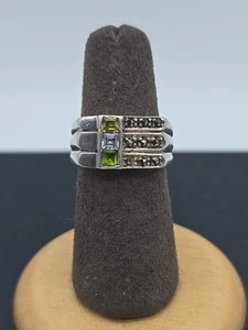 Anello in argento sterling con pietre preziose multicolore misura 6 - Foto 1 di 6